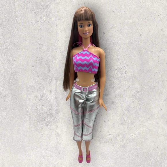 Glam N Jam Teresa Barbie Doll Flexible Waist Body Twist Hair Pink/Brown EUC - Picture 2 of 13